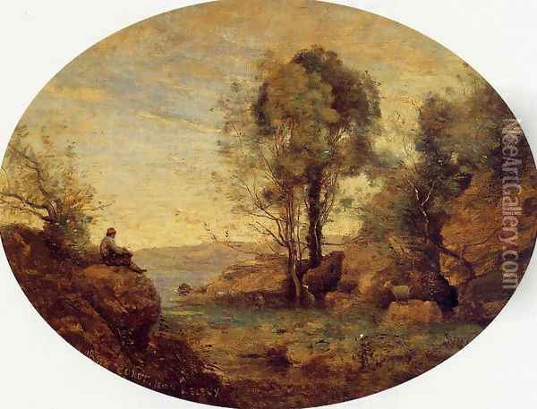 La Patre dominant la Gorge rocheuse Oil Painting - Jean-Baptiste-Camille Corot