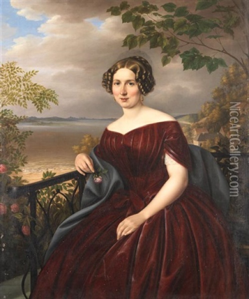 Junge Frau Aus Blankenese Oil Painting - Johann Wilhelm David Bantelmann