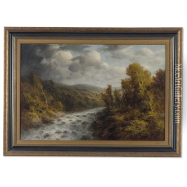 Cloud And Sunshine Delaware River Oil Painting - Thomas Bailey Griffin
