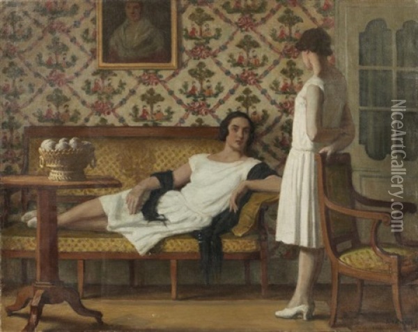 Les Deux Soeurs Oil Painting - Rene Francois Xavier Prinet