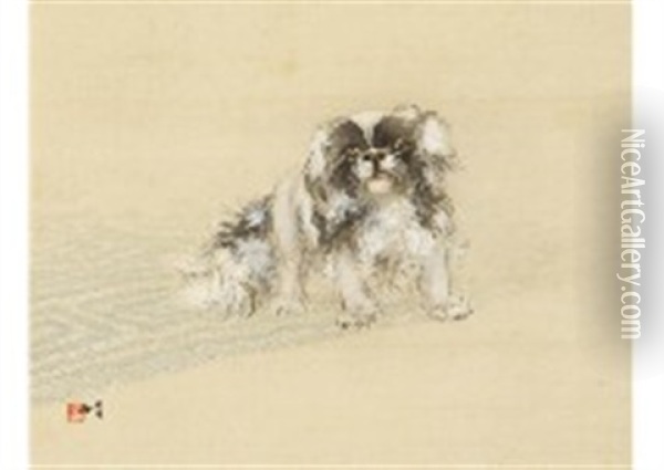 Dog Oil Painting - Suiseki Ohashi