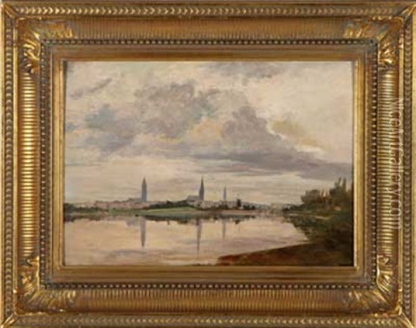 Blick Auf Hamburg Oil Painting - Johann Valentin Ruths
