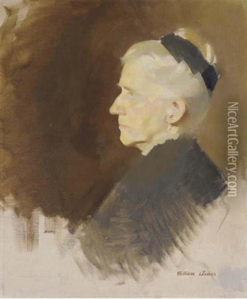 Portrait Of The Artist's Mother Oil Painting - James William Cole