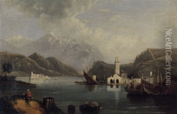 Veduta Di Torno Sul Lago Di Como Oil Painting - Francis Sydney Muschamp
