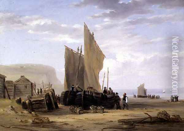 On the Coast of Yarmouth Oil Painting - William Collins