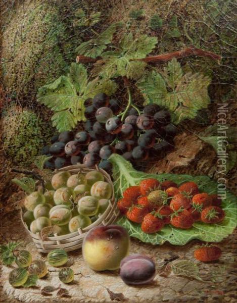 Still Life With Fruit Oil Painting - Oliver Clare