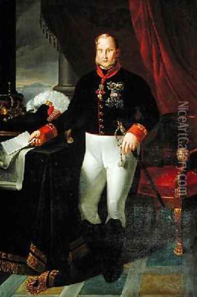 Portrait of Francesco I 1777-1830 King of the Two Sicilies 1826 Oil Painting - Giuseppe Martorelli