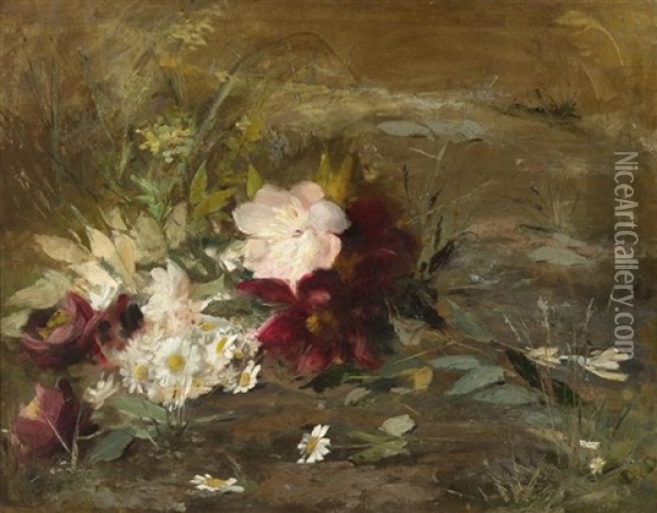 Blumen Am Ufer Oil Painting - Gerardina Jacoba van de Sande Bakhuyzen