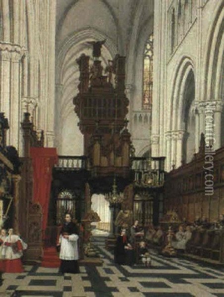 Kircheninterieur Oil Painting - Andre Joseph Minguet