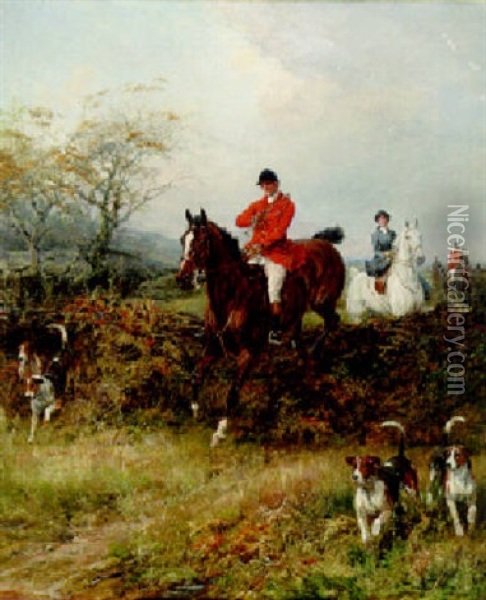 Over The Fence Oil Painting - Heywood Hardy