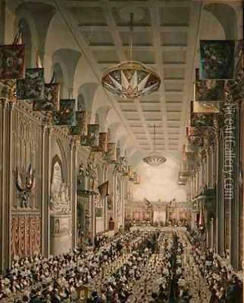 Royal Banquet Given to Her Majesty by the Corporation of London Lord Mayors Day Oil Painting - Thomas Dighton