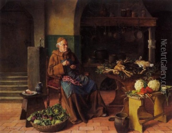 In Der Klosterkuche Oil Painting - Erwin Eichinger