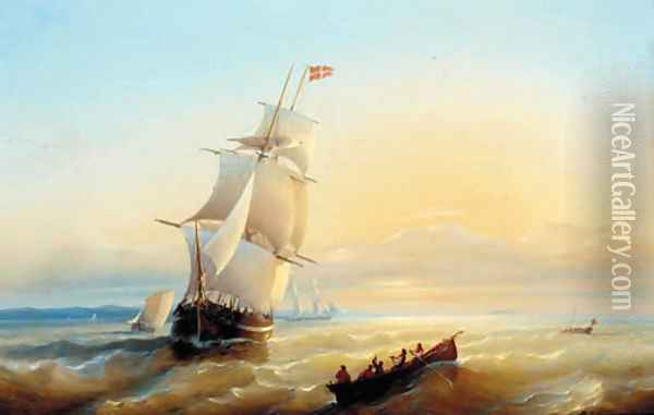 In full sail Oil Painting - Paul-Jean Clays