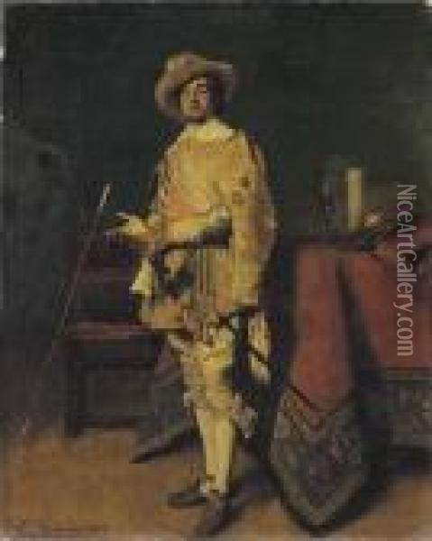 The Dashing Cavalier Oil Painting - Ferdinand Victor Leon Roybet