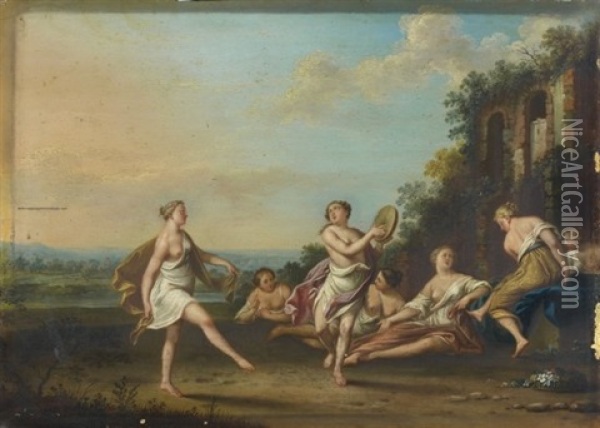 La Danse (+ Le Repos; Pair) Oil Painting - Jacques Sebastien Le Clerc