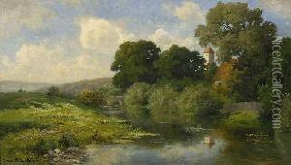 Bachlandschaft Oil Painting - Oscar Rex