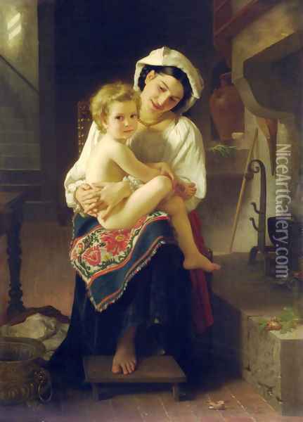 Young Mother Gazing At Her Child Oil Painting - William-Adolphe Bouguereau