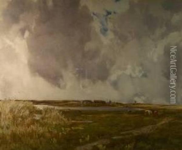 Maelog Lake, Llanfaelog Oil Painting - Hubert Coutts