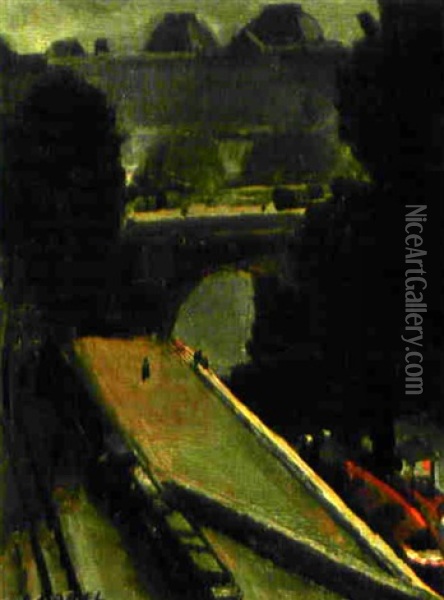 Paris An Der Seine Oil Painting - Georges Darel
