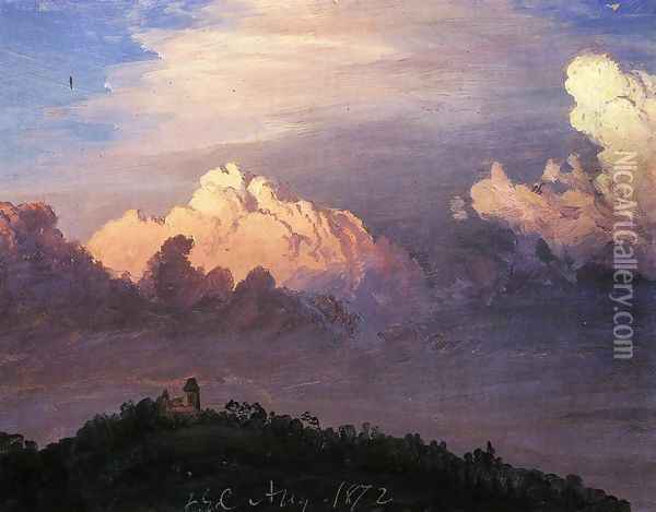 Clouds over Olana Oil Painting - Frederic Edwin Church