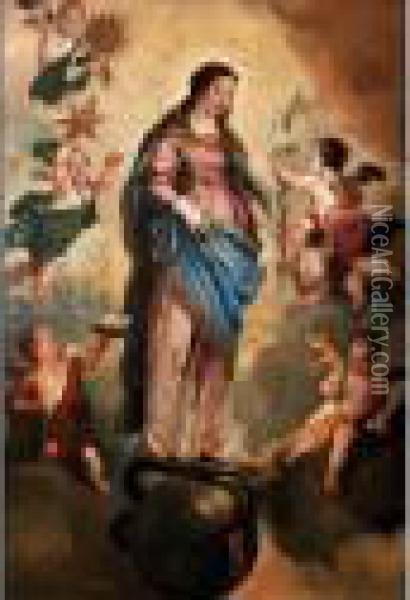 The Assumption Of The Virgin Oil Painting - Gaspar De Crayer