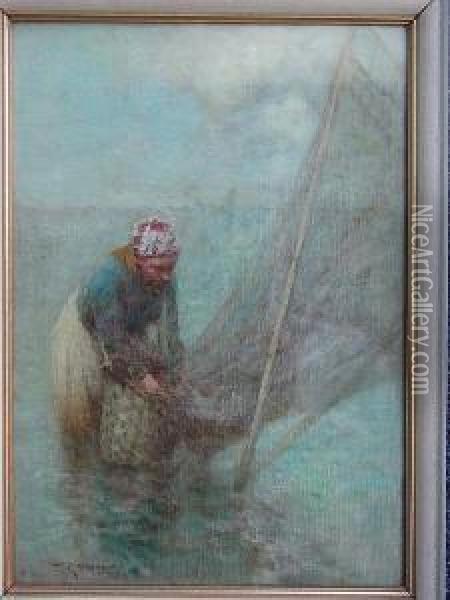 Setting The Nets Oil Painting - Robert McGregor