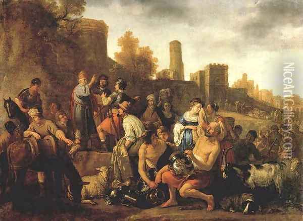 Moses Ordering the Slaughter of the Midianitic Oil Painting - Claes Cornelisz Moeyaert