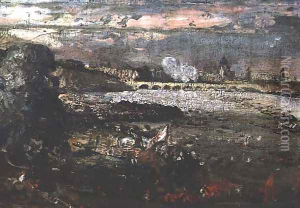 The Opening of Waterloo Bridge, 1819 Oil Painting - John Constable