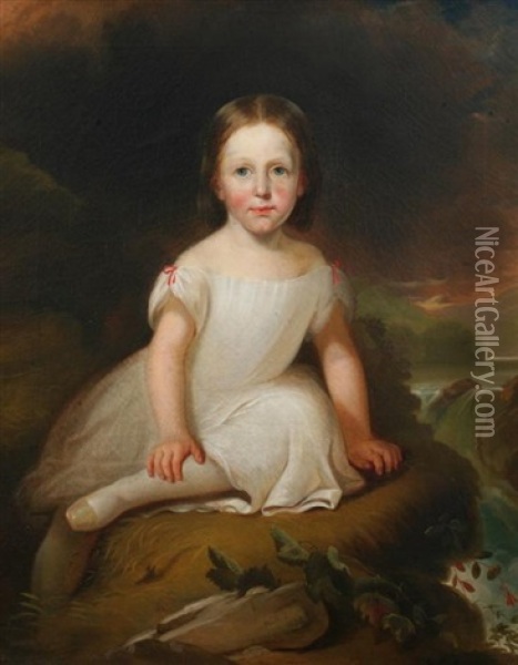 Portrait Of Miss Harriet Early, Baltimore, Maryland Oil Painting - Alfred Jacob Miller