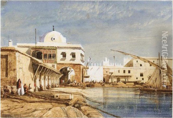 The Port Of Algiers Oil Painting - William Wyld