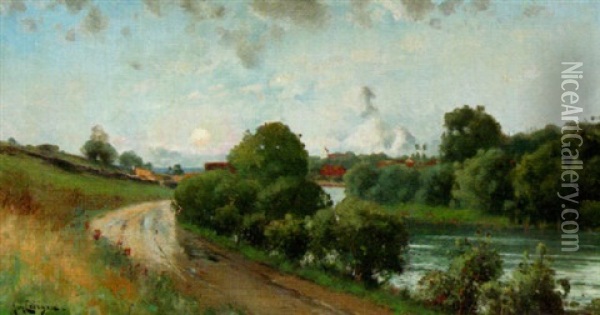 Flodlandskap Oil Painting - Johan Ericson