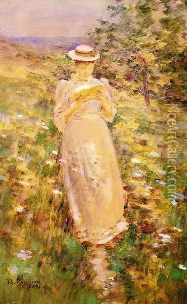 A Sweet Girl Graduate Oil Painting - Theodore Robinson