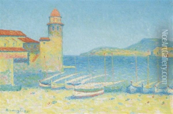 Le Port De Collioure Oil Painting - Achille Lauge