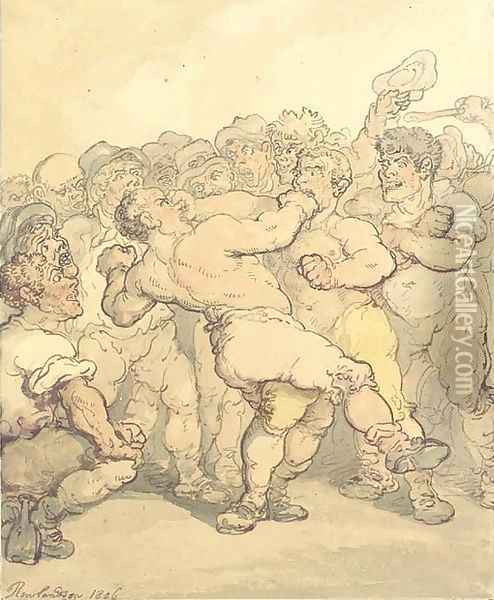 Prize fighters Oil Painting - Thomas Rowlandson