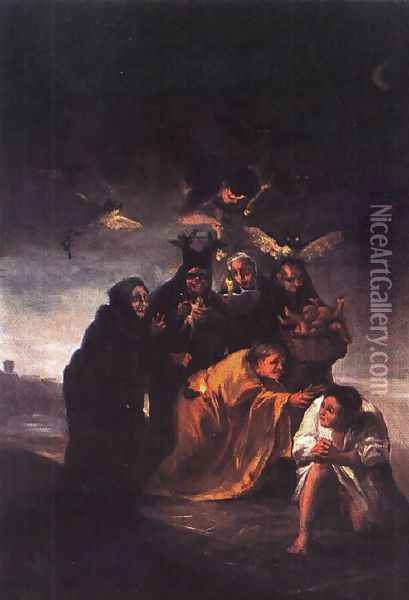 Incantation Oil Painting - Francisco De Goya y Lucientes