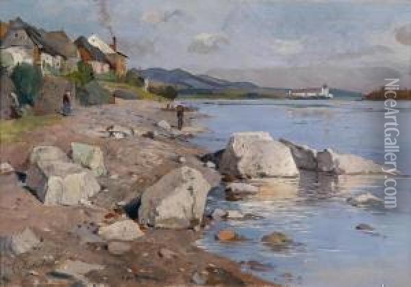 Danube Landscape Oil Painting - Eduard Zetsche