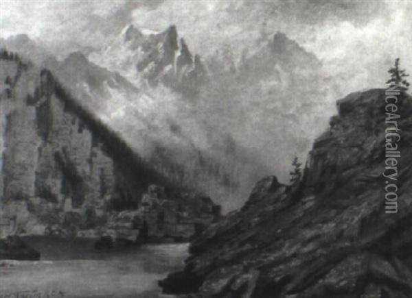 On The Fraser River, B.c. Oil Painting - Thomas Mower Martin