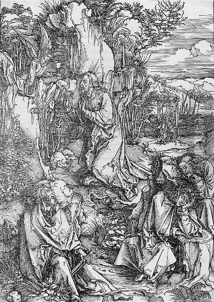 The Agony in the Garden, from The Large Passion Oil Painting - Albrecht Durer