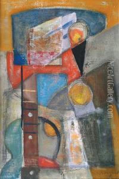 Composition Cubiste A La Guitare Oil Painting - Joachim Weingart
