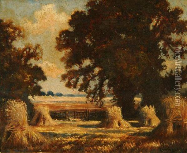 Cornfields Oil Painting - Edwin Harris