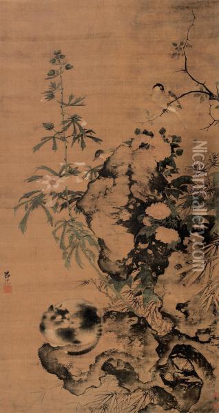 Lu Jibird And Flower Oil Painting - Lu Ji