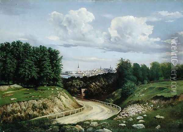 View of Tallinn Oil Painting - Alexander Georg Schlater