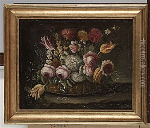 Blomsterkorg Oil Painting - Bartholomeus Assteyn