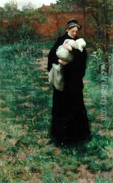 Sorrow's Solace, or In Time of War, 1885 Oil Painting - James Elder Christie