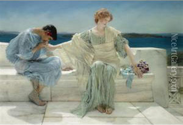 Ask Me No More...for At A Touch I Yield Oil Painting - Sir Lawrence Alma-Tadema