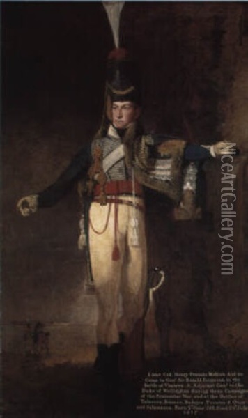 Portrait Of Captain, Later Lieutenant Colonel, Henry Francis Mellish Oil Painting - Benjamin Marshall