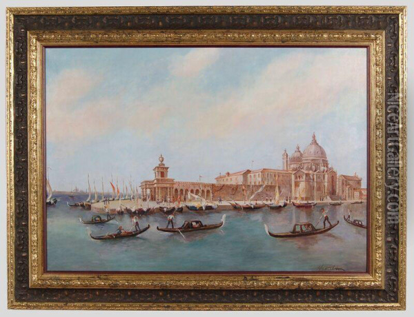 A Venetian Scene Oil Painting - Edward Wilbur Dean Hamilton