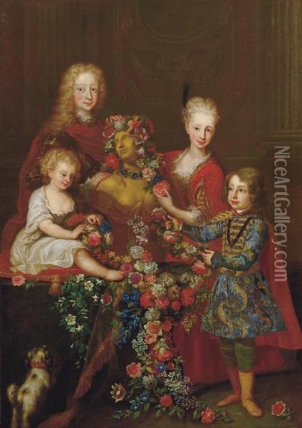 Ritratto Di Famiglia Oil Painting - Carlo Amalfi