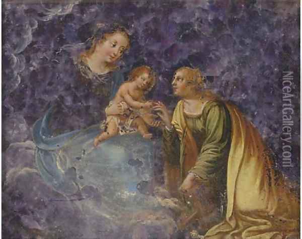The Mystic Marriage of Saint Catherine Oil Painting - Hendrik van Balen