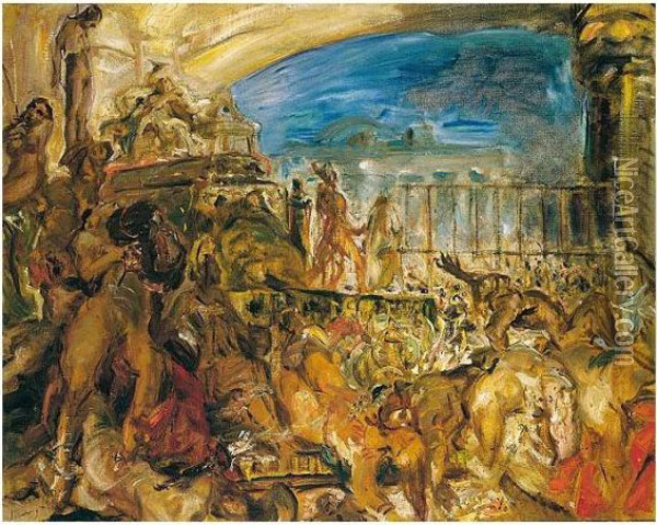 Der Untergang Von Ninive Und 
Sardanapals Tod (the Fall Of Nineveh And Sardanapal's Death) Oil Painting - Max Slevogt